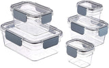 Amazon Basics Tritan holder-friske dåse med lukning, 11-pak, (11 kasser + 11 låg), gennemsigtige madopbevaringsbokse Naty Shop Pakke med 10