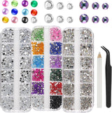 5820 Stück Strasssteine Nägel, Glitzersteine Nägel Und Halbrunde Perlen, AB Kristall Rhinestones, Flatback Nagel Steine Mit Pinzette Und Stift Für Nagel/Diy (Mehrere Größen Und Farben)