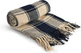 Frisco plaid, Genbrugsbomuld, Traditionel, Plaid, Til stol, sofa, sofa, plaid, tæppe, antracit, 127 X 152 Cm Emma Barclay Senge og dyner Marineblå 50X60" (127X152Cm)