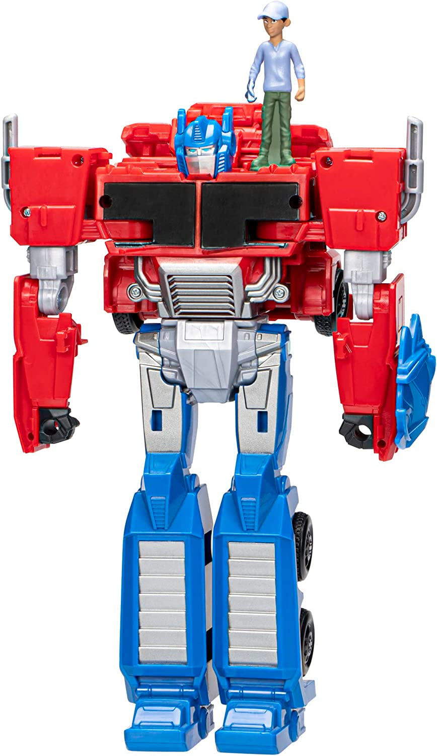 Transformers Earthspark Spin Changer Optimus Prime figur (20 cm) med Robby Malto figur (5 cm), fra 6 actionfigurer Naty Shop Single Optimus Prime
