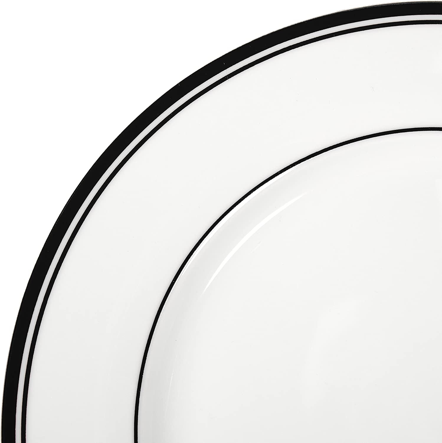 Amazon Basics Coffee Black Rim 16-delt porcelænssæt til 4