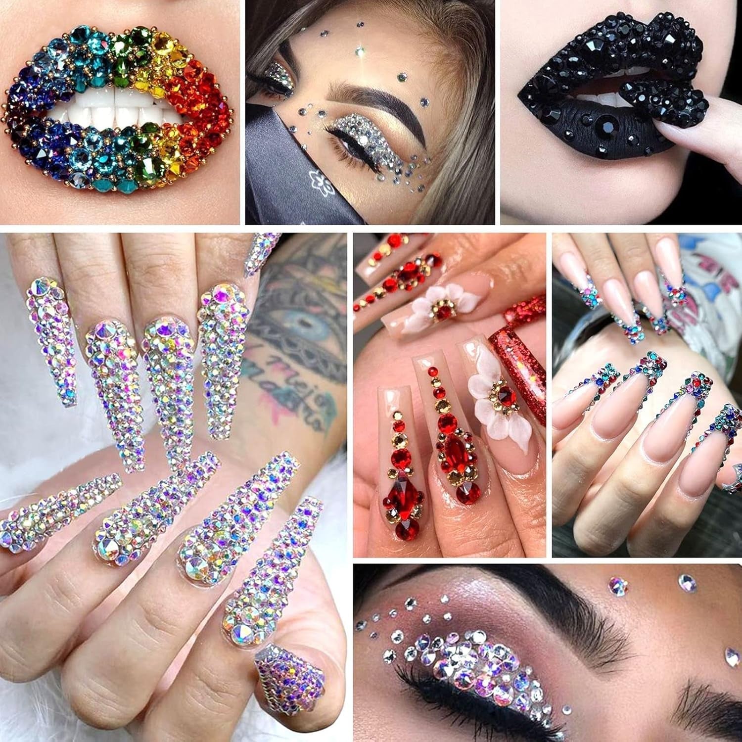 4200 stykker Nail Art Rhinestones, 36 farver Glittersten, Negledekorationssten til Nail Art Accessories og Rhinestones Klar krystal med Rhinestone Selection Pincet og Scoring Pen