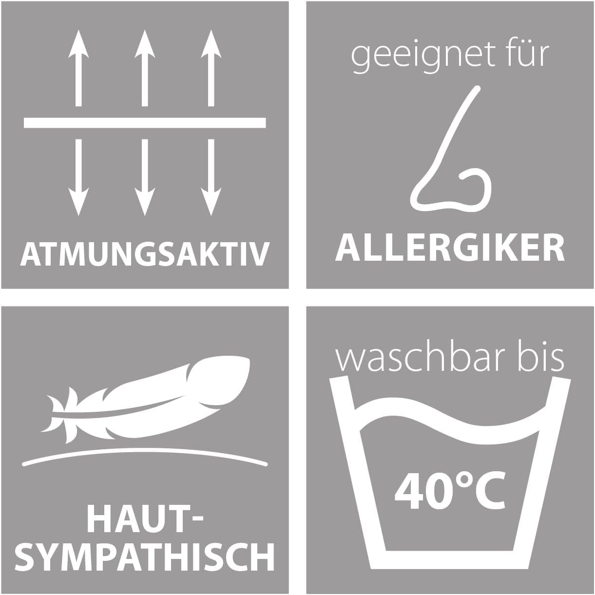 Traumnacht Green Basic Pudesæt bestående af to puder 80 X 80 Cm, Oeko-Tex certificeret, produceret efter den tyske kvalitetsstandard Naty Shop standard puder