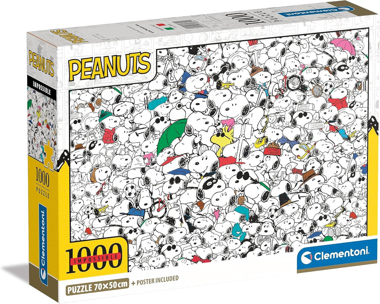 Clementoni - 39804 - Impossible Puzzle Peanuts - 1000 brikkers puslespil for voksne og 14-årige, færdighedsspil for hele familien Puslespil Naty Shop Standardtitel