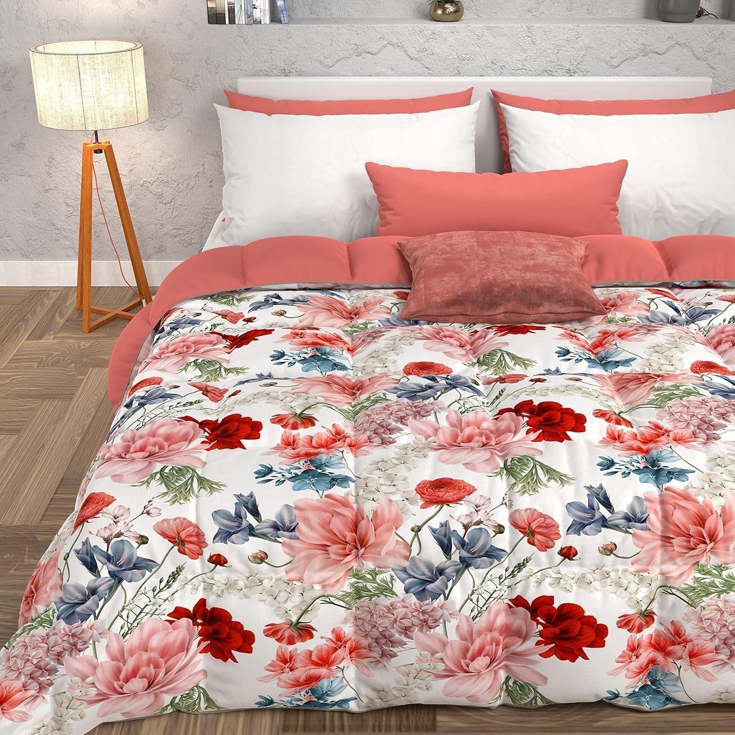 PETTI Artigiani Italiani - Vinterdyne, Vinterdyne, Enkel quilt, Dobbeltsidet, monofarvet og digitalt tryk, 100% hypoallergen mikrofiber, Made in Italy