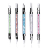 Qufiiry 5PCS Silikon Nagel Pinsel, Gel Schnitzen Pinsel, Silikon-Modellier Pinsel Sæt, Dobbelt Købfe DIY Maniküre Werkzeug