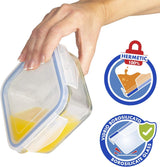 Max Home 8-pak glas lufttætte beholdere Mikroovn glas madkasse Genlukkelige madbeholdere 550 ml klare låg madbeholdere (16538) madopbevaringsbokse Naty Shop