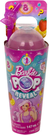Barbie Pop Reveal Fruit - Overraskelsesdukker med 8 frugtige overraskelser, inklusive en positionerbar jordbær-limonadeduft og en luftig hvalp i alderen 3+, HNW41