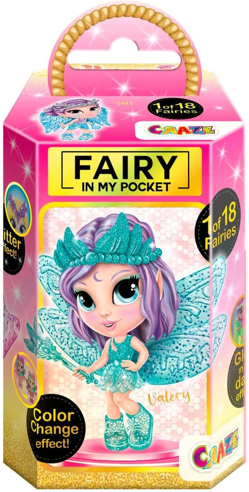 CRAZE Fairy in My Pocket | Fe dukke med vinger, samlerobjekt eventyr med specielle effekter såsom glitter, glød i mørket og farveskift Dolls Naty Shop