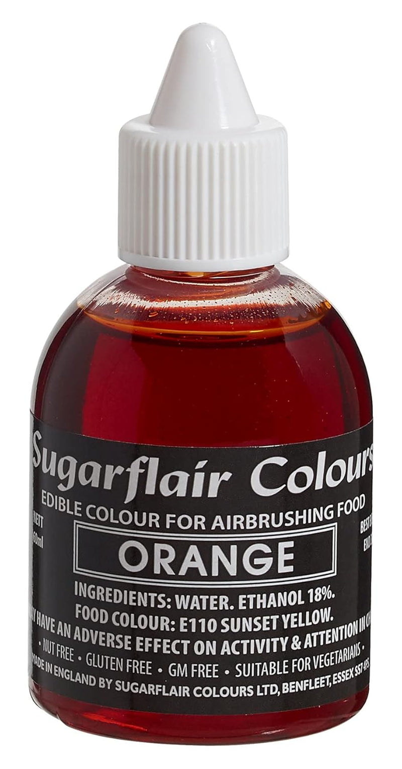 Sugarflair Airbrush Madfarve Gylden Guld Spiselig Flydende Madfarve Airbrush Farvelægning Kager Muffins Glasur og kagepynt - 60ml