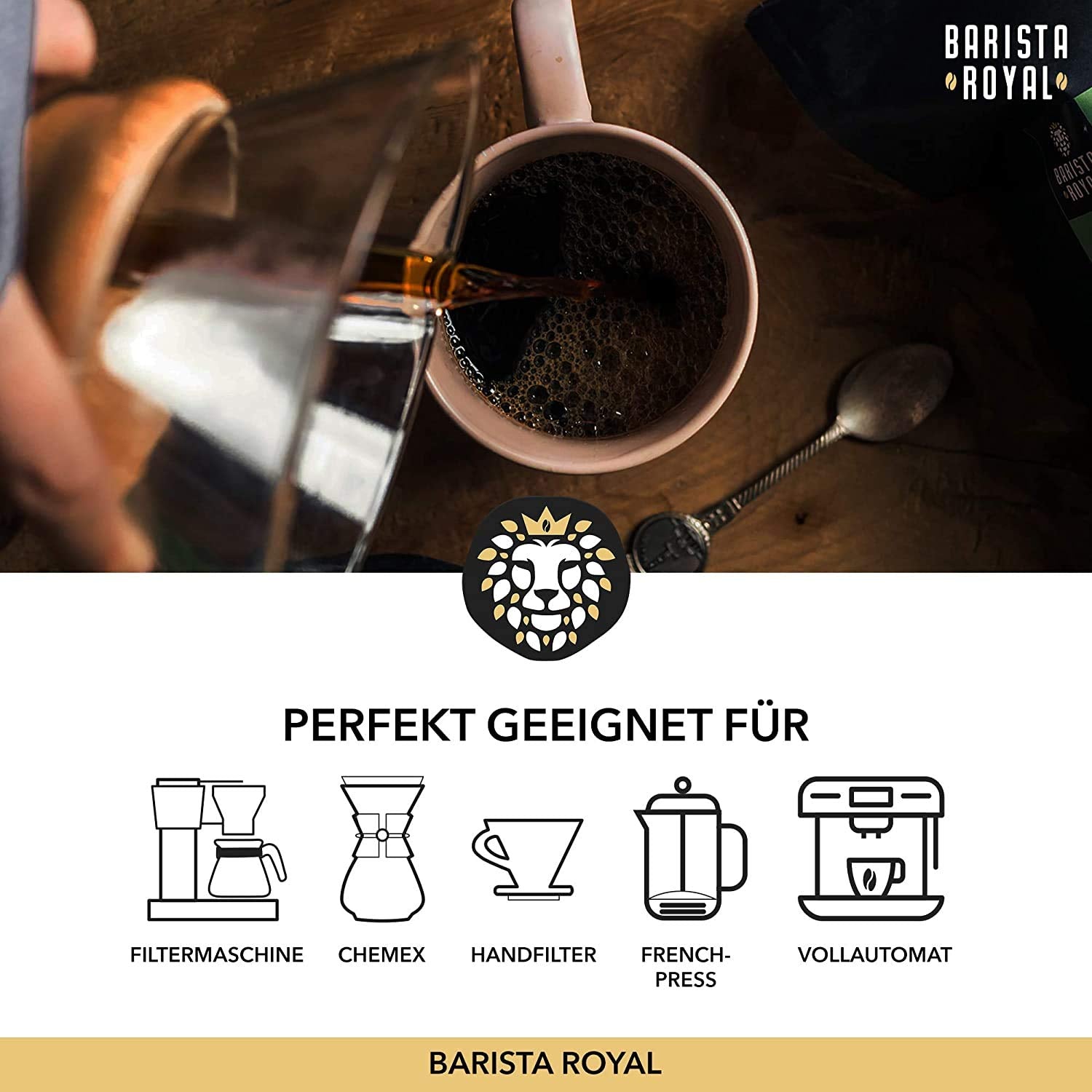 Hele bønne kaffesmagningssæt 5 x 350g | Discovery Pakke Kaffebønner i gavesæt | arabisk | Fair Trade | Vegansk | Ideel til automatiske espressomaskiner, filter-espressomaskiner, pour-over-espressomaskiner og franske presser | KONGELIG BARISTA