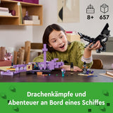 LEGO Minecraft The End Dragon and The End Ship Action-legetøj og opdagelsessæt Videospilbyggesæt Adventuresæt Gave til drenge og piger 8 år 21264 byggesæt Beuche den LEGO-Store