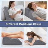 Læsepude - Rygpude, Justerbar Nakkestøtte, Memory Foam Læsepude til Seng, Ergonomisk Ryg Nakke- og Benpude, Lændestøttepude