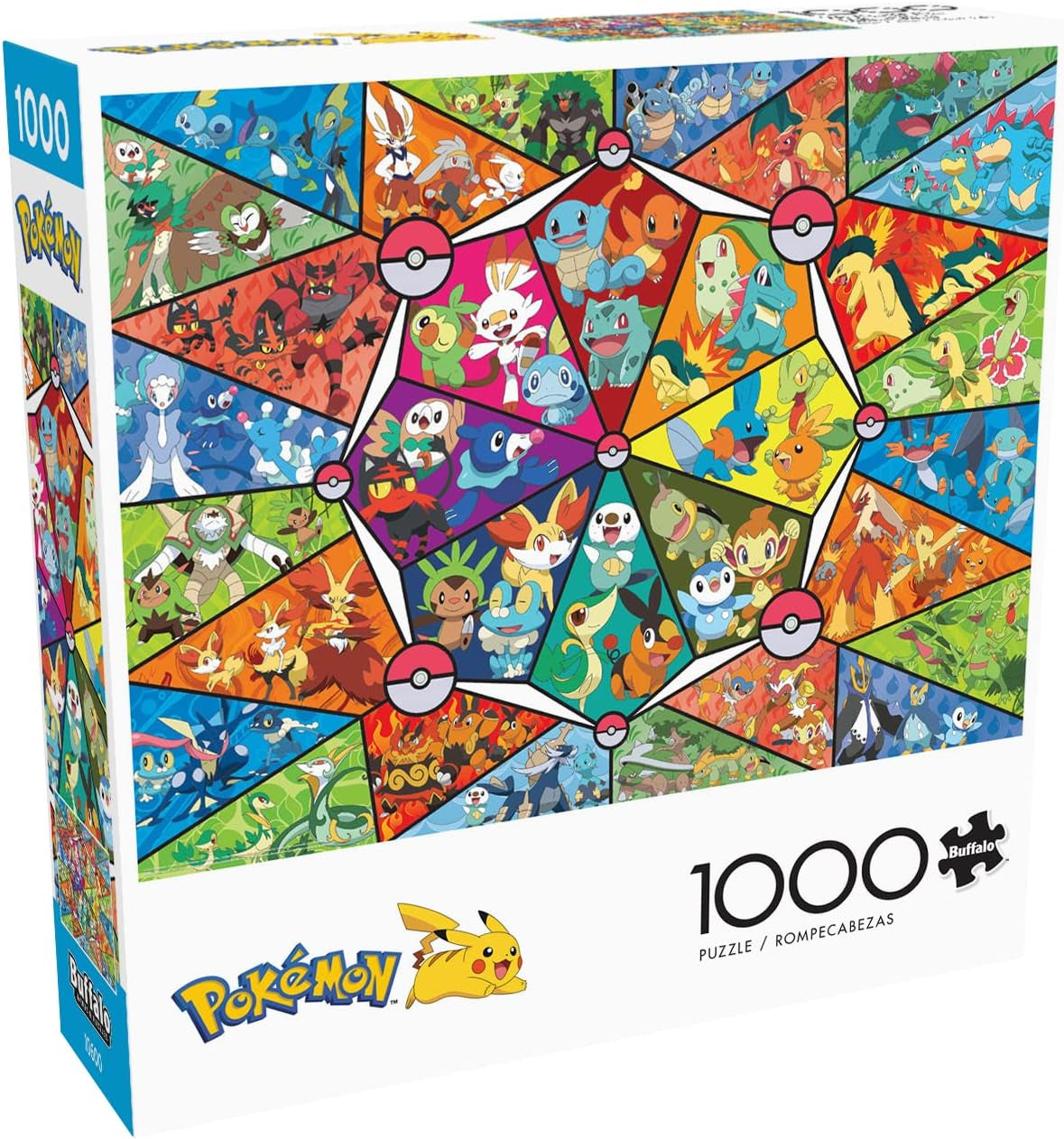 Buffalo Games - Pokemon - Farvet glas starter - puslespil 1000 brikker Puslespil Naty Shop