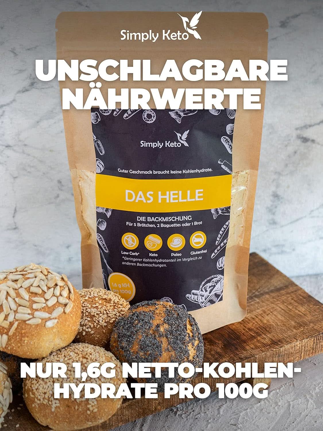 Simply Keto The Light Lower Carb* Brød, Bland til glutenfrit brød, 260 gram Kitchen Naty Shop