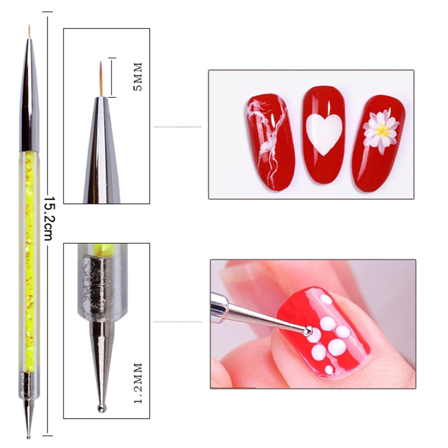Nagel Art Fineliner Pinsel[5 Stück],Nagel Art Liner Pinsel,Professionel Detail Pinselet,Nagellack Pinsel,Für Nail Art Design Malersalon,Nageldesign Nagel Fußpflege