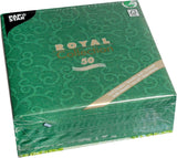 Papstar, 50 servietter "ROYAL Collection" 1/4-fold 40 Cm X 40 Cm mørkegrøn "Casali", #84884