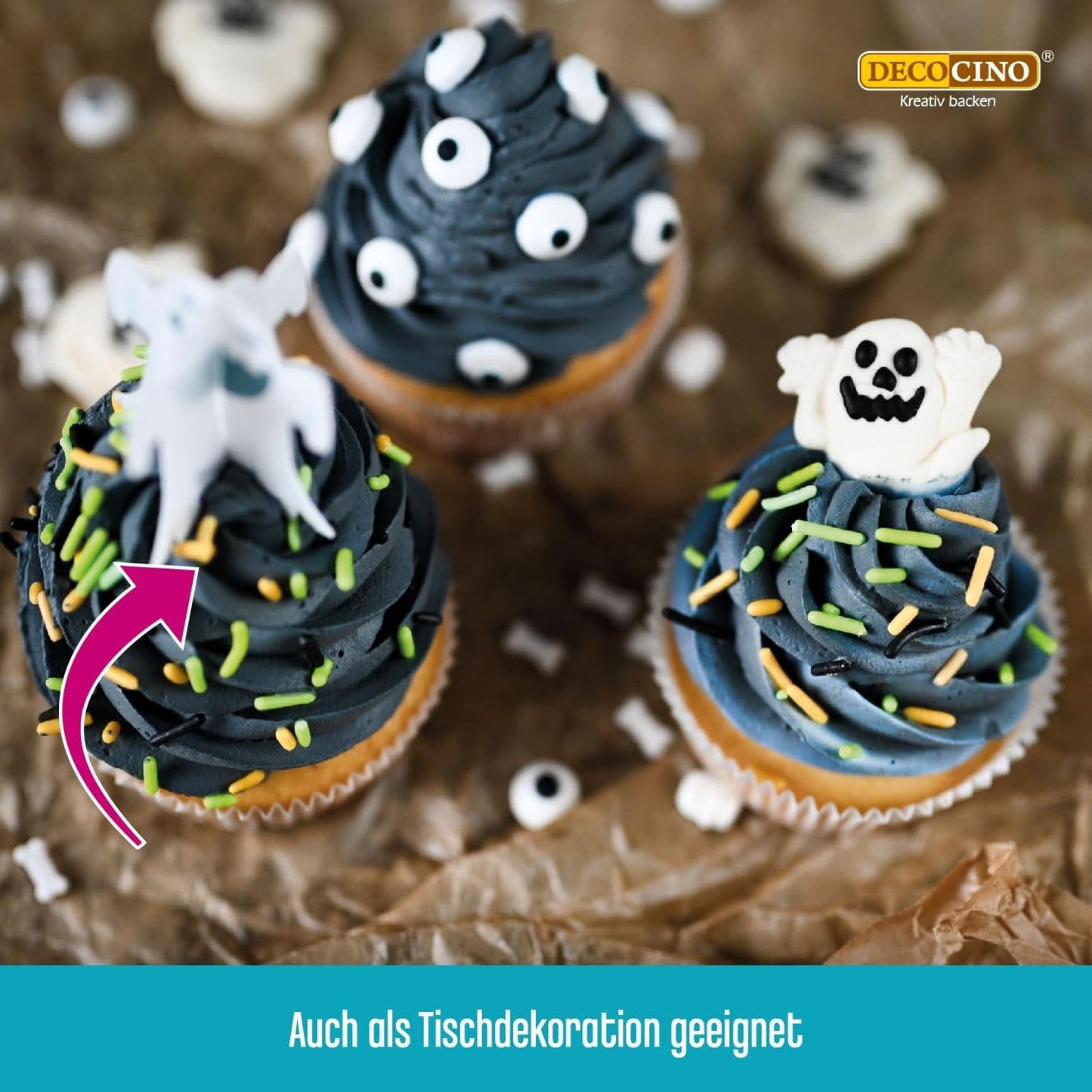 Decocino Halloween Sprinkles, flerfarvet, 120 gram Sprinkles Naty Shop