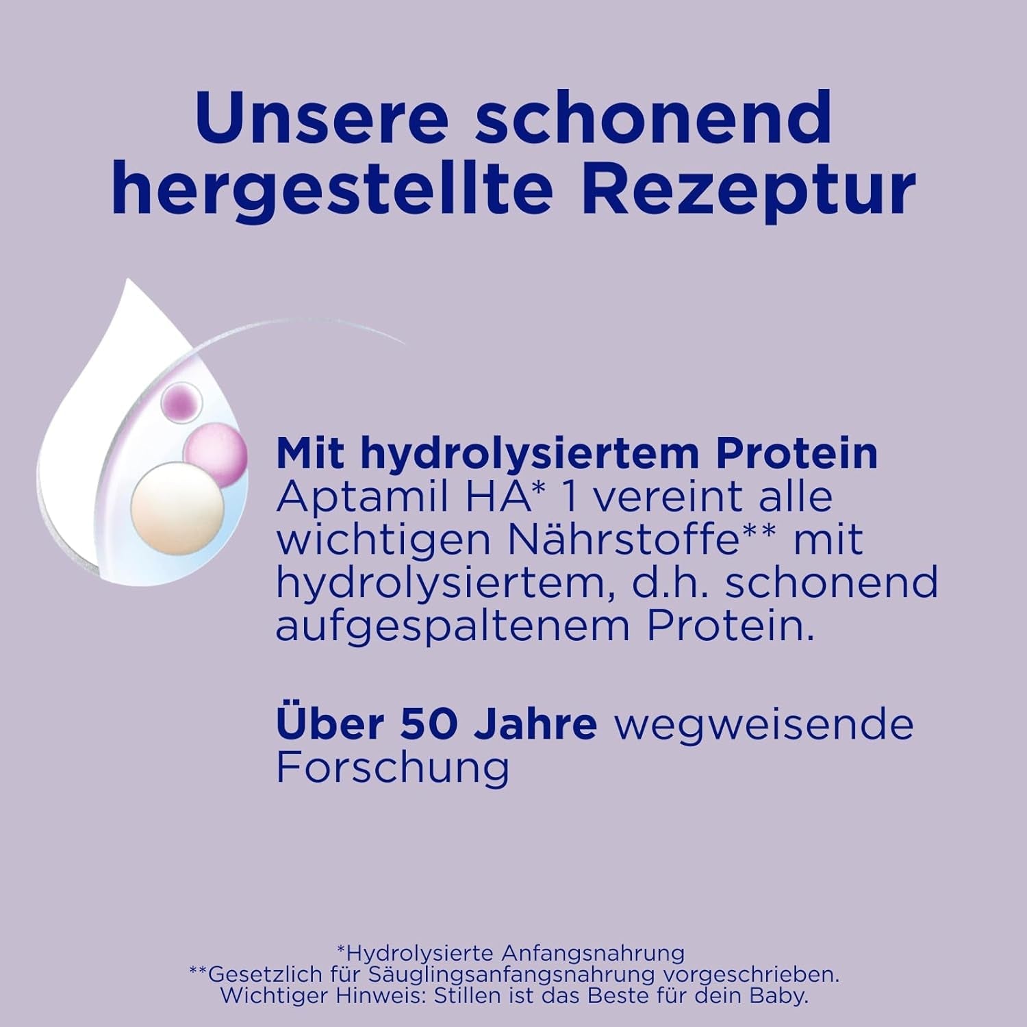 Aptamil HA 1 - Modermælkserstatning fra fødslen, med DHA, laktosefri, palmeoliefri, babymad, mælkepulver, 1 x 800 g
