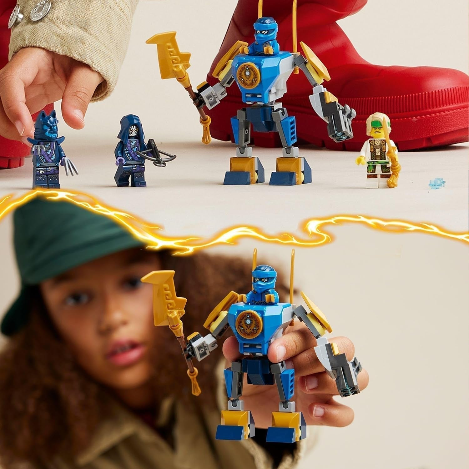 LEGO NINJAGO Jay Battle Mech, ninja legetøj til børn med figurer, inklusive Jay minifigur med mini katana, actionfigurer og mech, lille gave til kreative drenge og piger fra 6 år 71805 Byggesæt Besuche den LEGO-Store