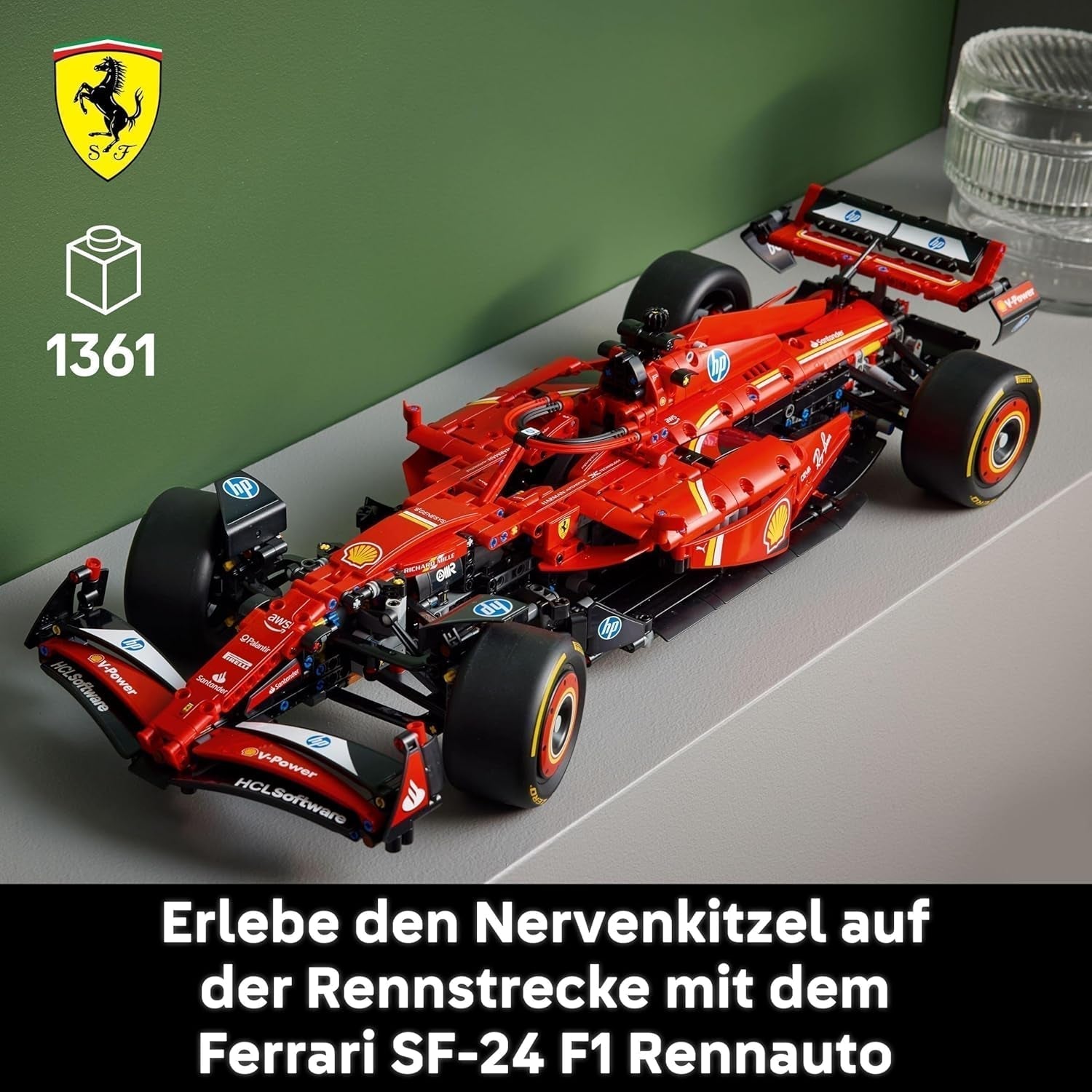 LEGO Technic Ferrari SF-24 F1 Racerbil - Modelbil til voksne - Formel 1 samlersæt - V6 motor, gearkasse, styretøj og DRS i 1:8 skala - Gave til fans af motorsport og racerbiler 42207 Byggesæt Beuche den LEGO-Store