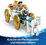 LEGO Ç€ Disney Princess Castle Askepot og Hestevogn, Sæt til piger fra 6 år og opefter, Fantastisk Legetøj med Prinsesse Askepot og Prins Charmerende Minidukker, Gaveidé til Disney Fans 43275 Byggesæt Beuche den LEGO-Store