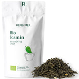 Økologisk grøn te med jasmin 100 g (50 kopper) | Jasmin te fra Kina i løs vægt, økologisk kvalitet REPLANTEA