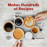 AeroPress original kaffe- og espressomaskine, bærbar barista-kaffemaskine med kammer, stempel og filtre, hurtig kaffe- og espressomaskine