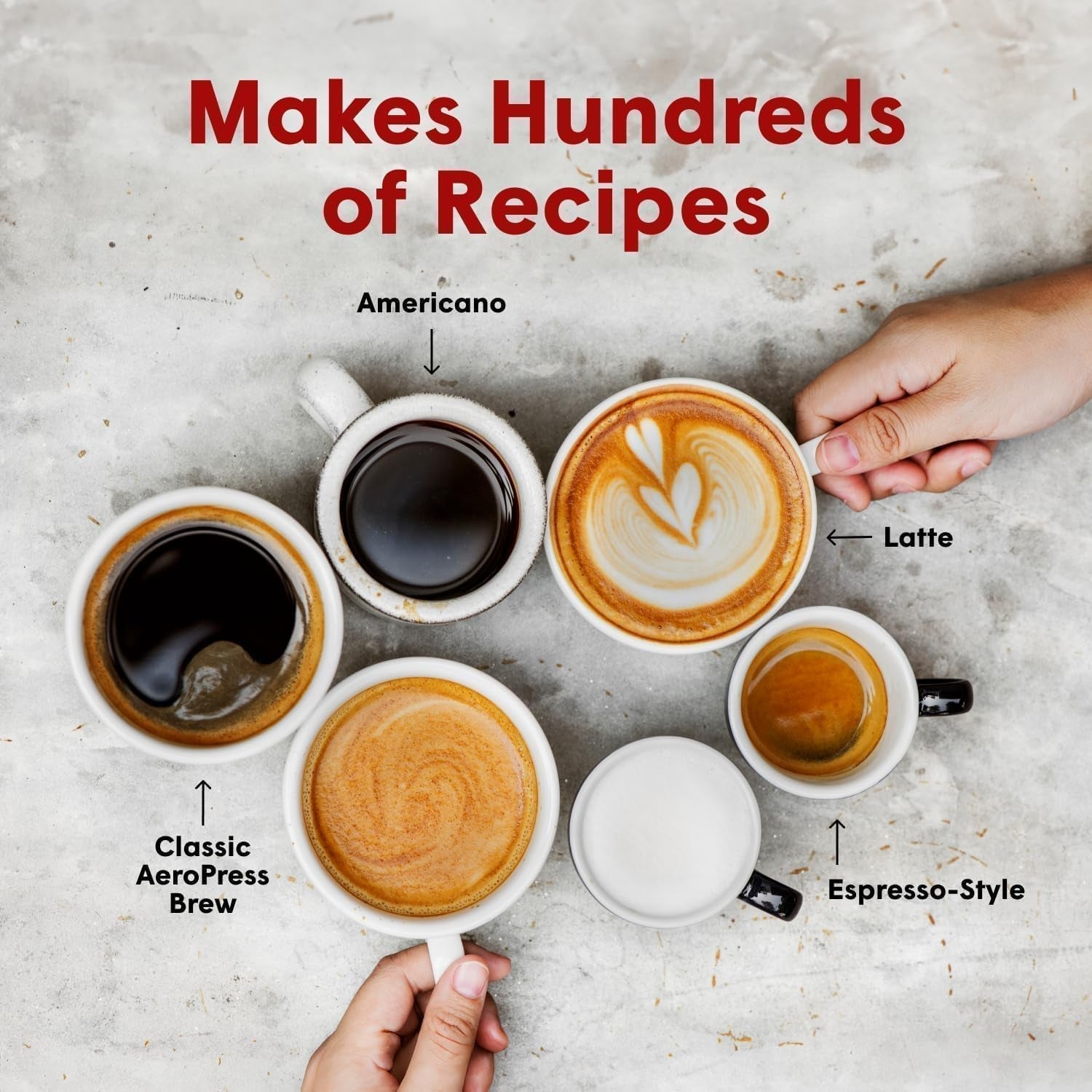 AeroPress original kaffe- og espressomaskine, bærbar barista-kaffemaskine med kammer, stempel og filtre, hurtig kaffe- og espressomaskine