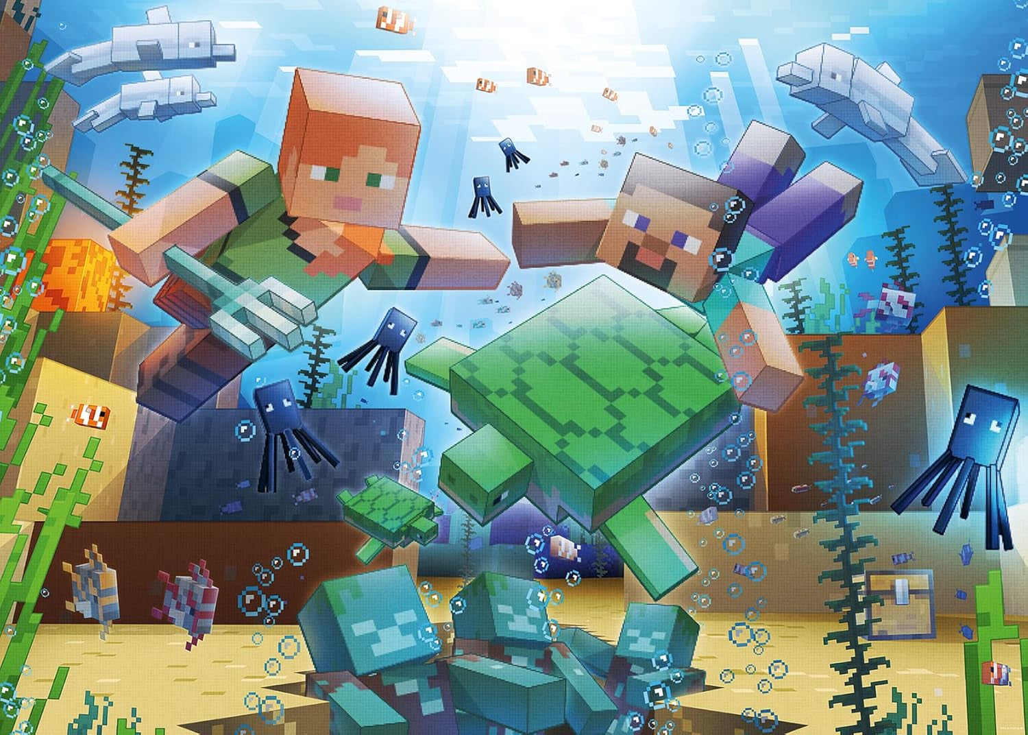 Ravensburger puslespil 12000421 - Minecraft mosaik - 1000 brikker Minecraft puslespil til voksne og børn 14+ puslespil Naty Shop gammelt design