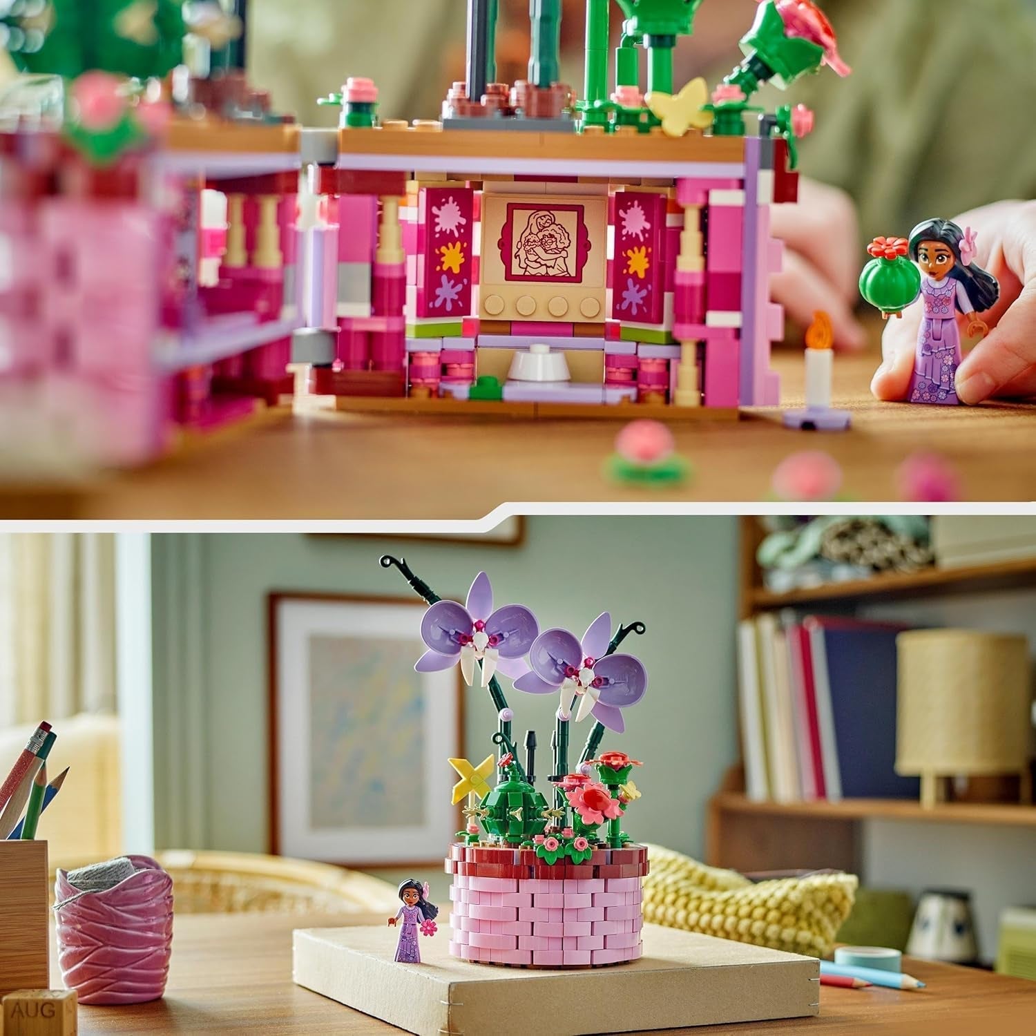 LEGO Ç€ Disney Encanto Isabellas urtepotte, byggelegetøjsorkidésæt til børn, dekorativt byggesæt med minidukke fra filmkarakterer, gaveidé til piger og drenge fra 9 år 43237 Byggesæt Beuche den LEGO-Store