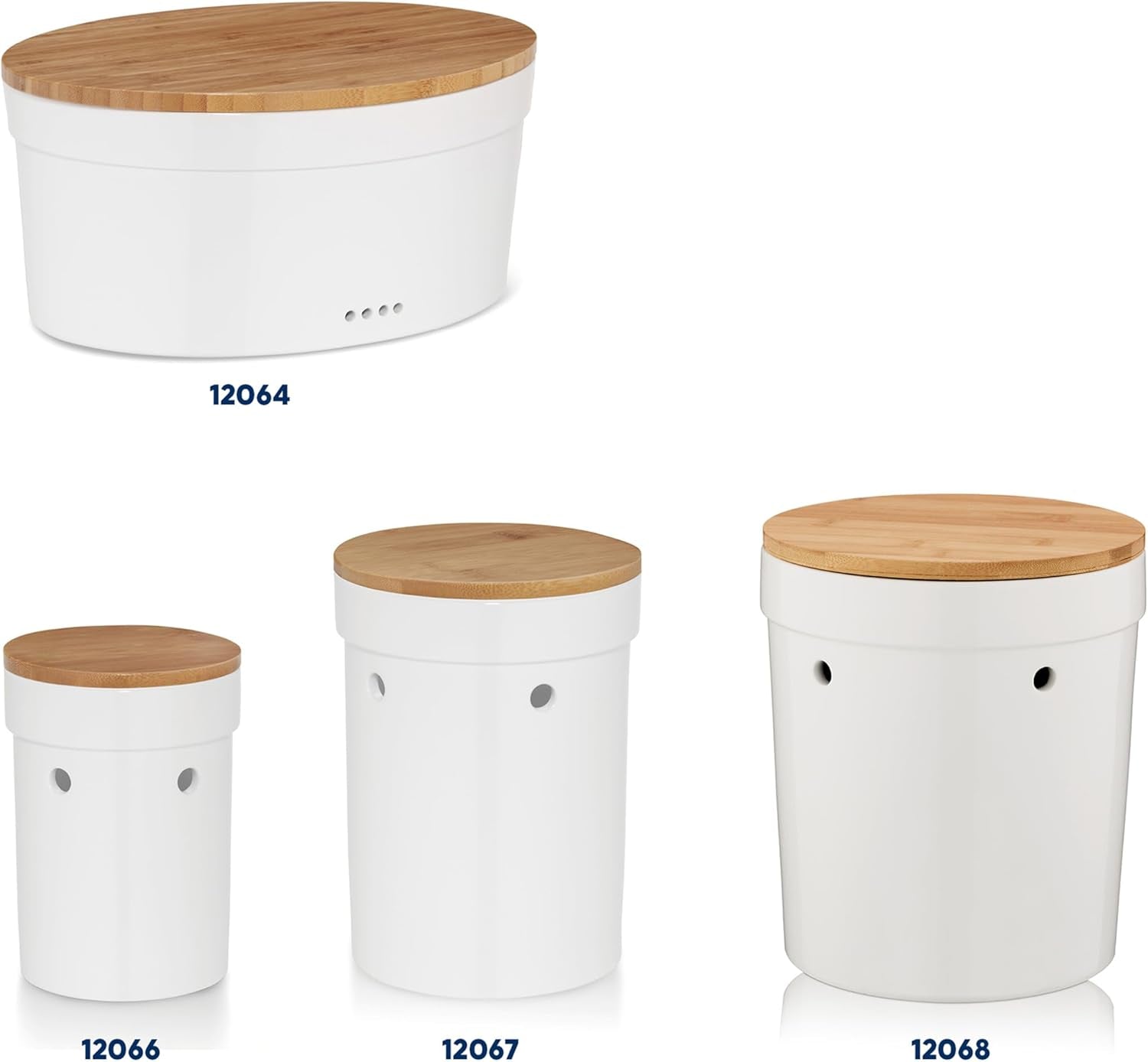 Kela brødkasse med ventilationshuller, keramisk brødkasse, SALENA, brødskål, hvid, 36,5 x 23,5 x 14 cm Madkasser Naty Shop