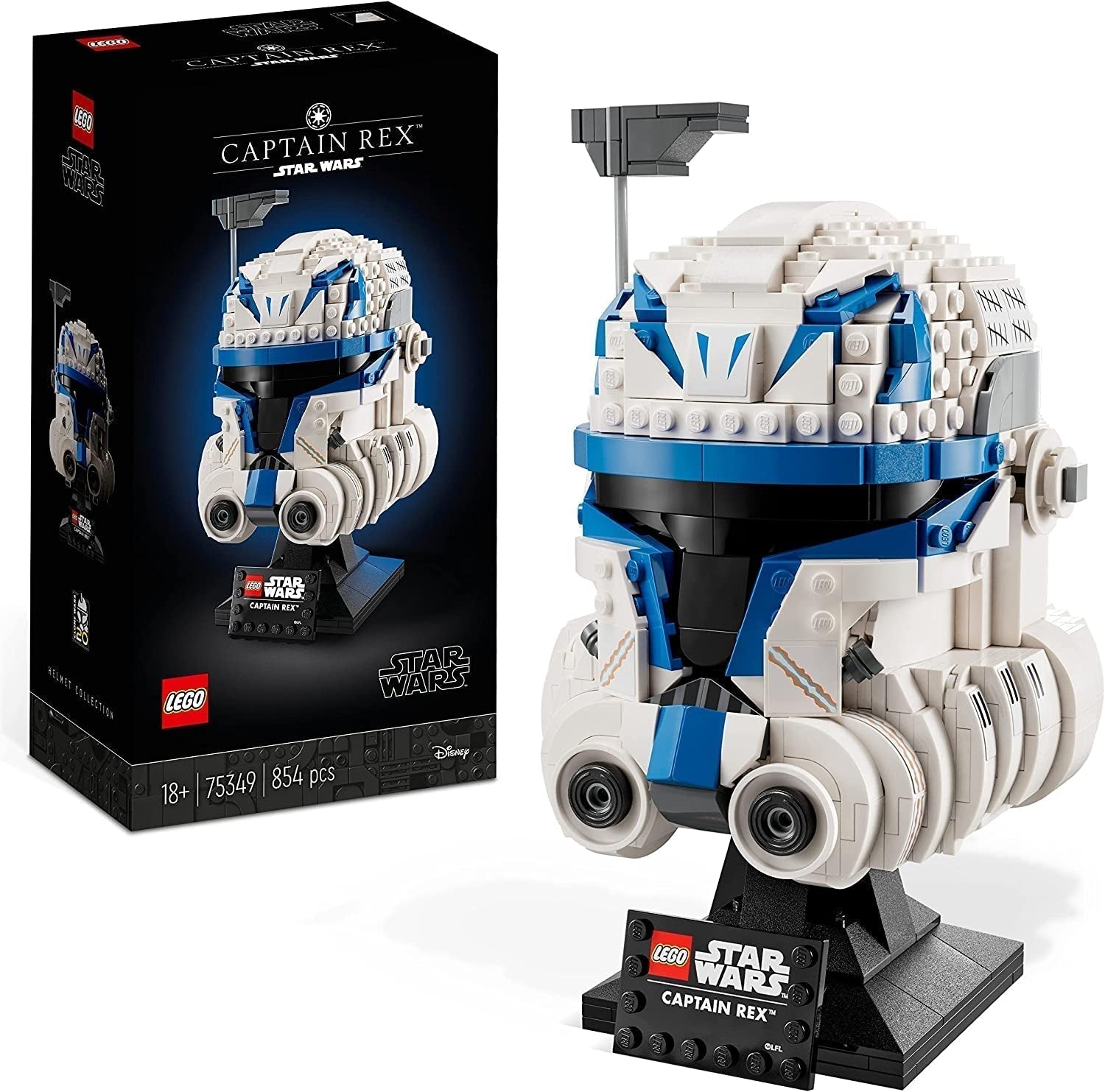 LEGO 75349 Star Wars Captain Rex hjelmsæt Clone Wars Samlerobjekt Model 2023-serien Souvenirstykke og gaveidé byggesæt Besuche den LEGO-Store Singur