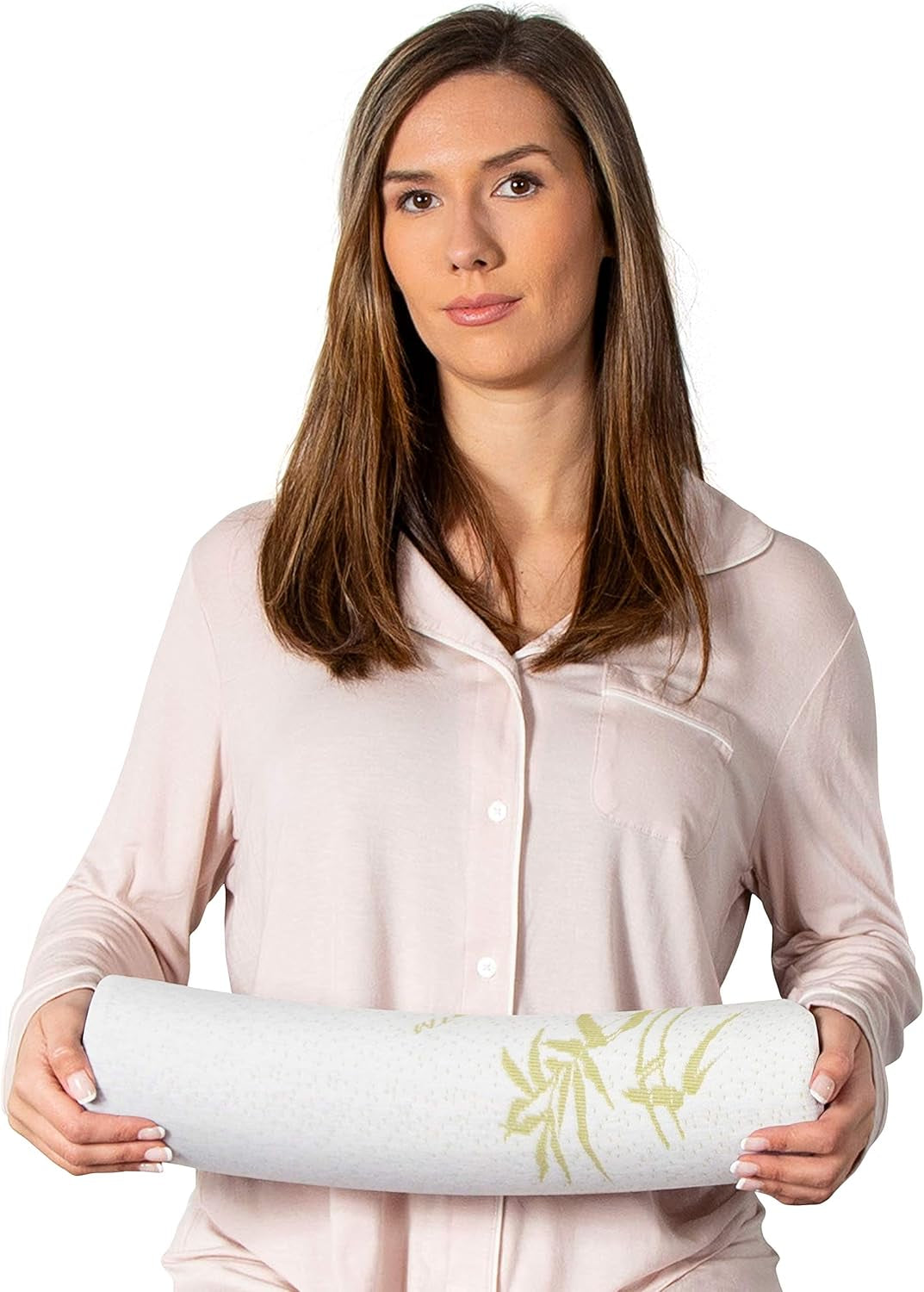 Milliard Visco Foam Neck Roll med vaskbart betræk, Oeko-Tex certificeret, medium hårdhed, 10X43 cm, perfekt til allergier, rejsepude, rund hals pude, positioneringsrulle, knæ roll cervikale ortopædiske puder Naty Shop