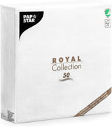 Papstar, 50 servietter "ROYAL Collection" 1/4 gange 48 Cm X 48 Cm Hvid, #11577