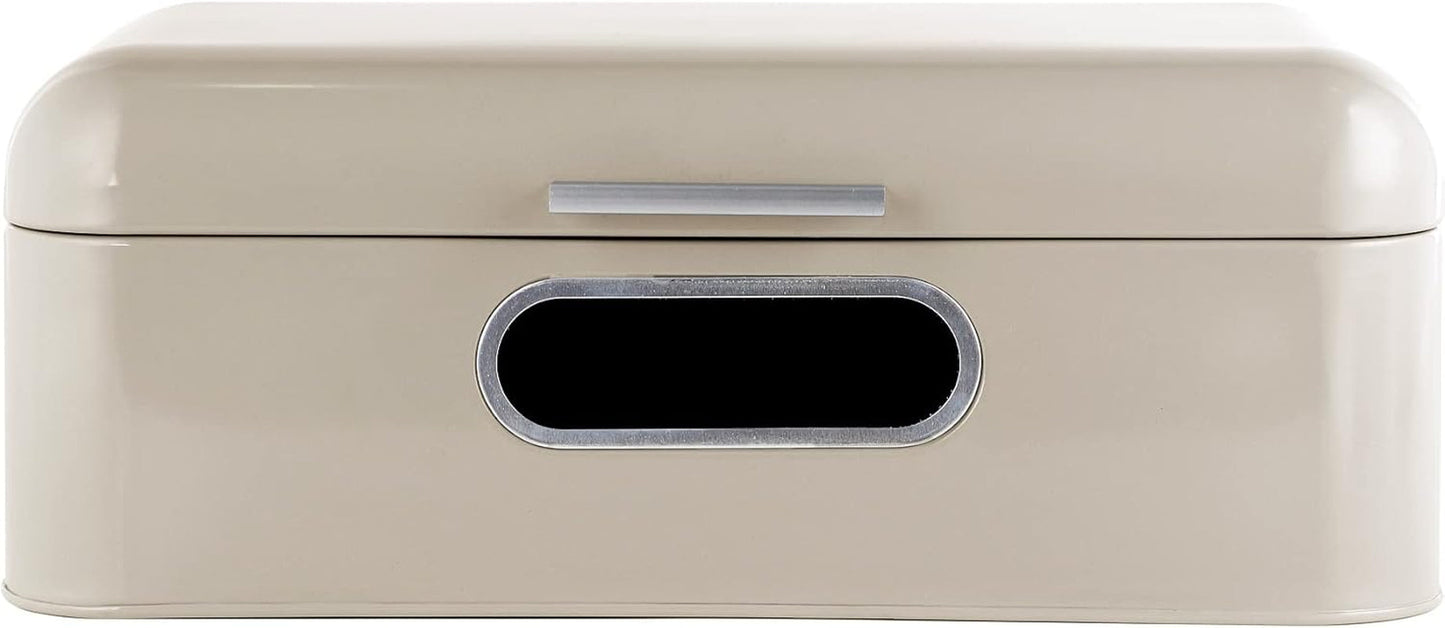 ECHTWERK Retro metal brødkurv med udsigtsvindue og låg Sæt med 3 elegante opbevaringskasser 1,4L Kapacitet Røde madopbevaringskasser Naty Shop Cream Stort enkelt vindue Enkelt