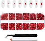 Beadsland 2500 stk Glas Nailart Strasssteine ​​​​Kristall Flatback Edelsteine ​​​​Runde, ​​Für Handwerk Gemischt 8 Größen SS4 ~ SS30 Mit Picking Pinzette Und Stift (Kristall Weiss)