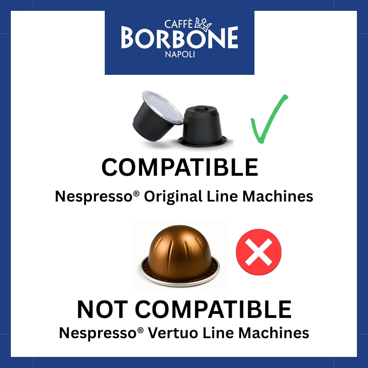 Caffè Borbone Respresso, Blå Kaffeemischung - 100 kapsler - Kompatibel med Nespresso®* Haushalts-Espressomaschinen