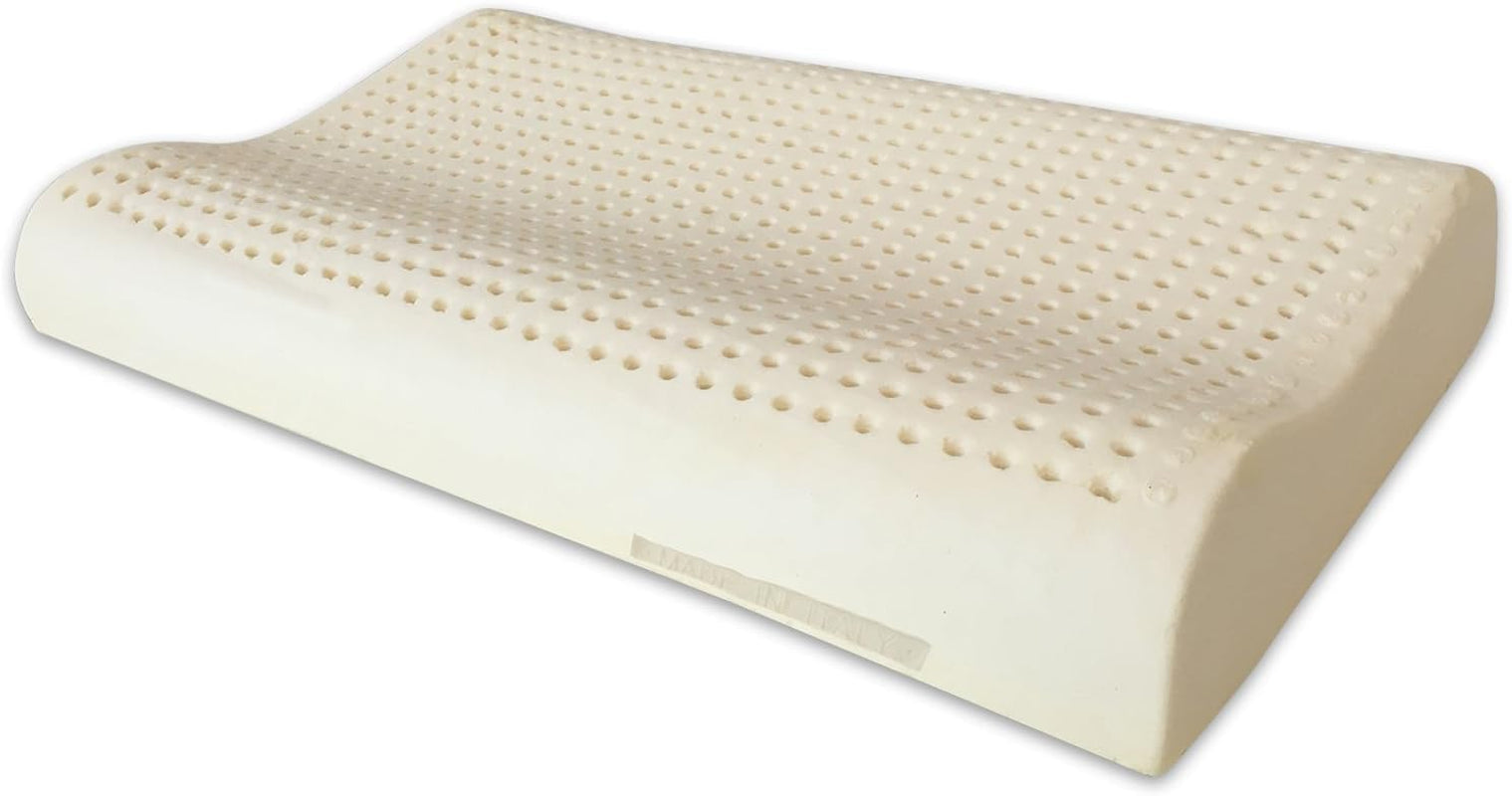 Naturlatex pude dobbeltbølgemodel - Perforeret latexpude Ultra åndbar naturlig og sund restitution - Højeste komfort Ergonomisk antibakteriel - 100 % lavet i Italien Naty Shop Standardpuder Standardtitel