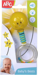 Simba 104010060 - ABC lyser rangle, lyser ved rystet, 14cm, babylegetøj, babyrangle, første udstyr, fra 3 måneder, gul Jucarii Bebe Naty Shop Standard titel