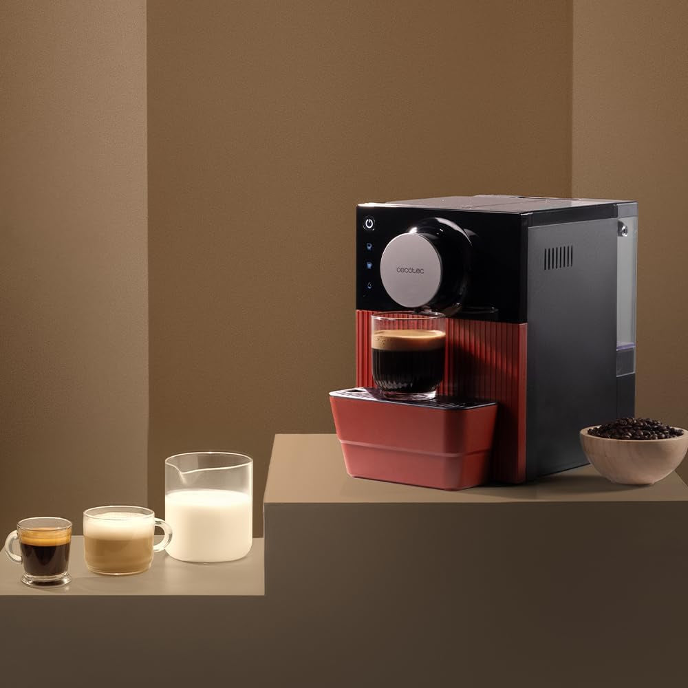 Cecotec Cremmaet Cube kompakt espressomaskine, 1350 W, pressesystem 10 g, præ-infusionssystem, 19 bar, termobloksystem, 5 slibeindstillinger, touch kontrolpanel