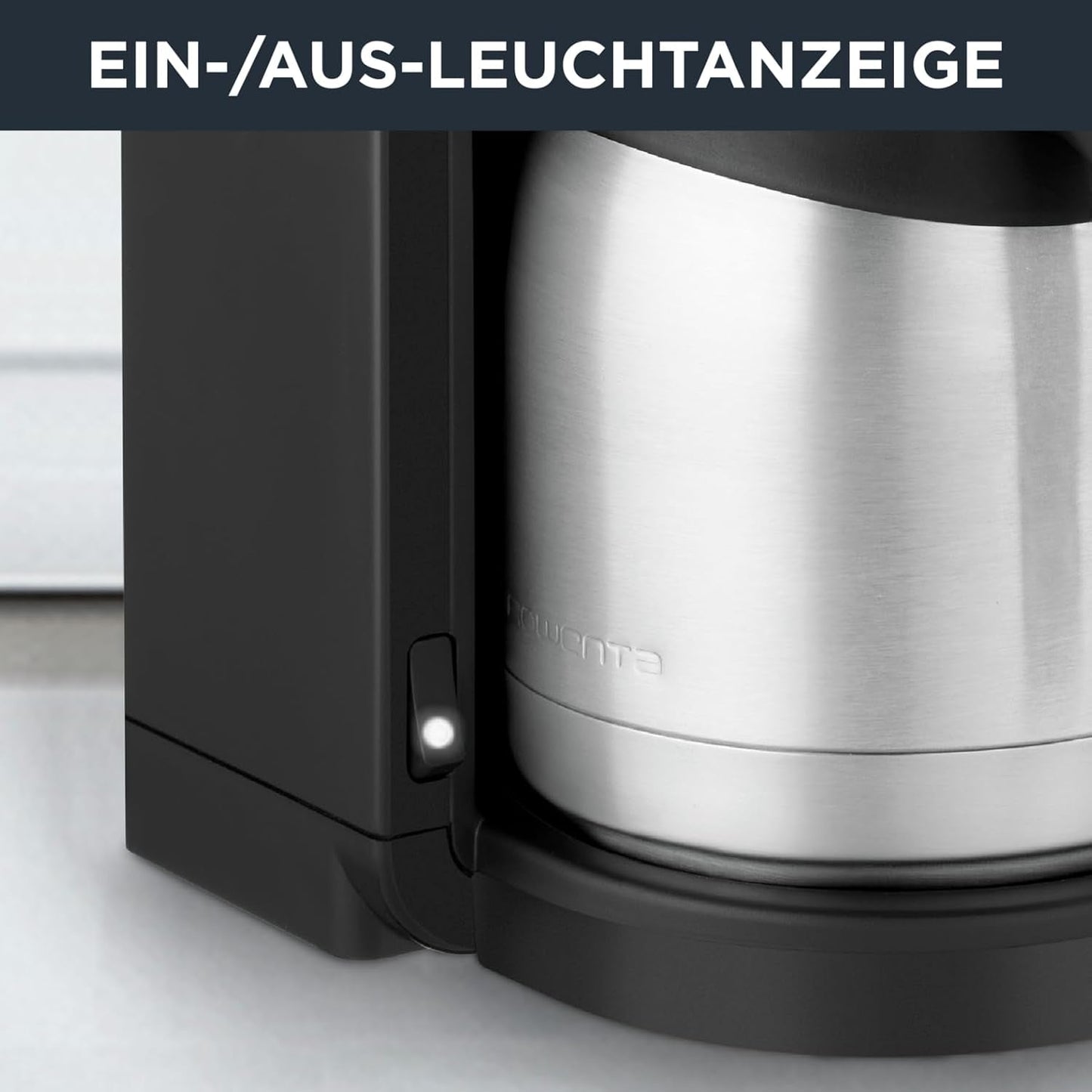 Rowenta Adagio Filter Espressomaskine, Termokande i rustfrit stål, Holder kaffen varm i op til 4 timer, Kapacitet på 10-15 kopper, 1,25 L Kapacitet, Aftagelig filterkurv, Autosluk, Sort, CT3818