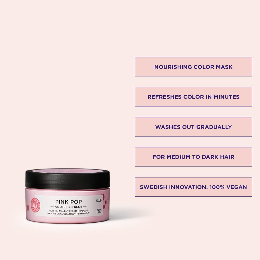 Maria Nila Colour Refresh 300 ml - En nærende farvebombe indeholdende midlertidige farvepigmenter, der hurtigt genopfrisker hårfarven. 100% vegansk. Ingen sulfater og ingen parabener. Naty Shop hårfarve