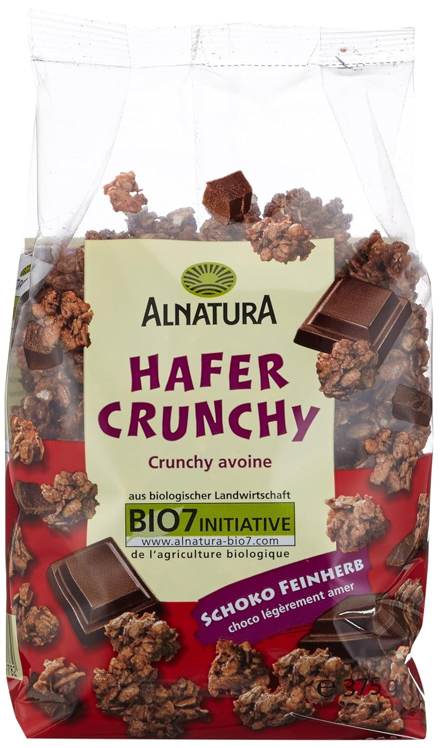 Sprøde havrekager med økologisk chokolade, 375g