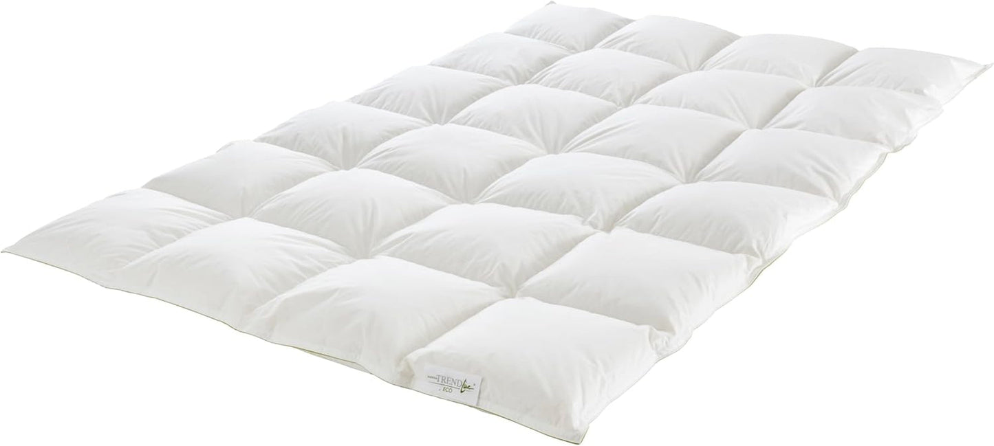 Badenia Trendline Eco varm dyne med 90% dun og 10% fjer klasse I, 135 X 200 cm, hvid, Oeko-Tex certificeret, produceret i henhold til den tyske kvalitetsstandard Dyner og dyner Naty Shop