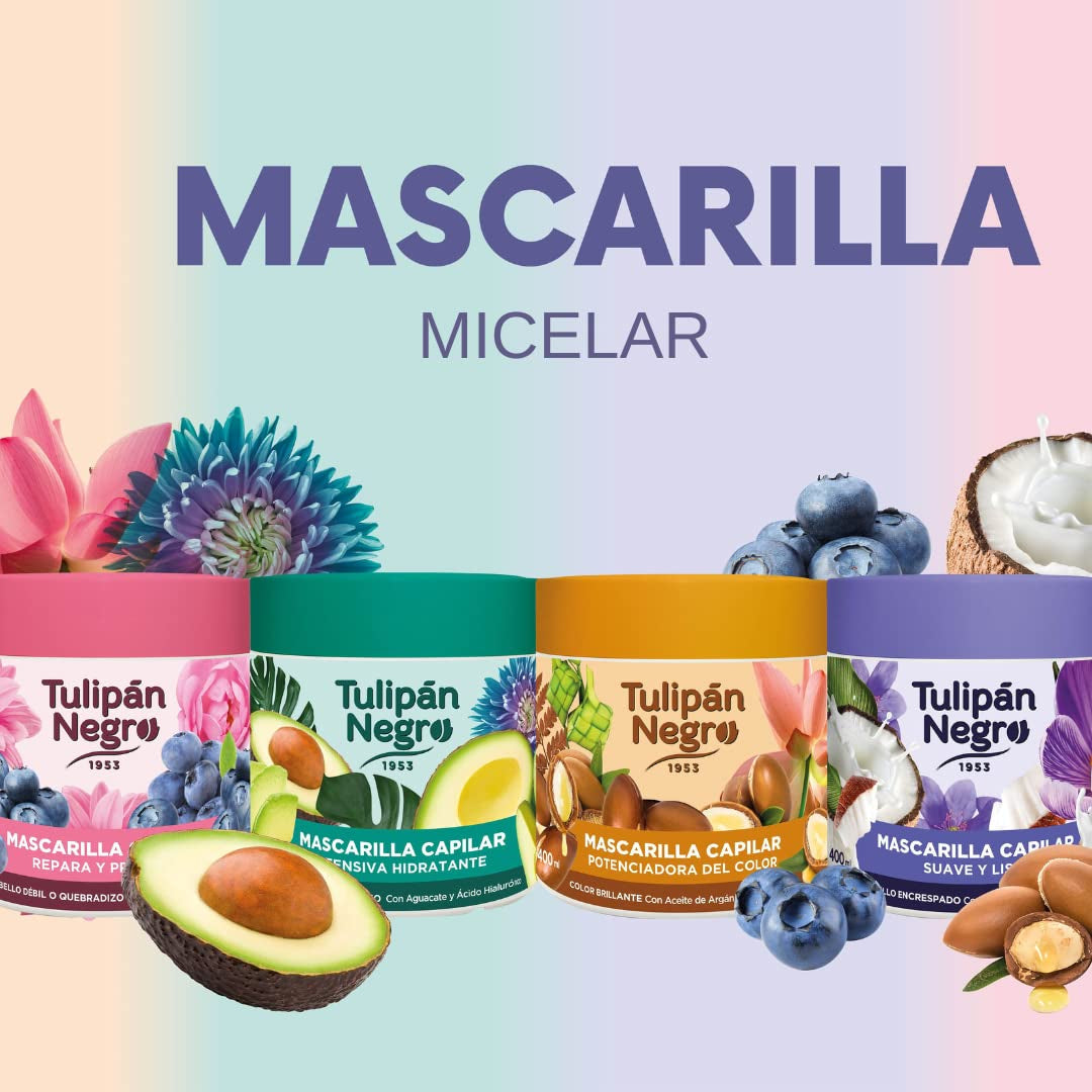 Sort tulipan maske, intensiv, fugtgivende, 400 ml Naty Shop hårmaske
