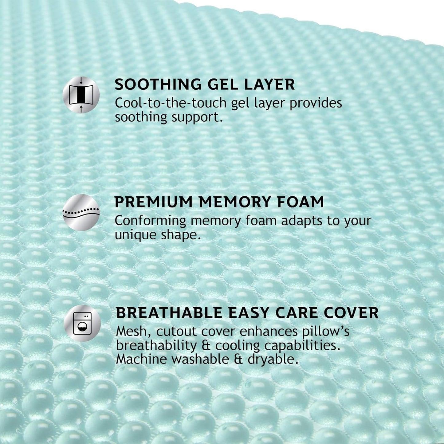Sealy SE '19 Essentials SM Aqua Bubble Gel-lagen, 1 MC (US) pude, hvid, 61 X 40 X 14 cm Naty Shop standardpuder