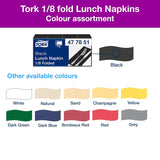 Tork 477851 Sorte 1/8 fold frokostservietter / 2-lags forfoldede papirservietter til snacks eller små måltider / Avanceret kvalitet / 10 X 200 (2000) servietter / 32,6 X 33 cm (L X B)