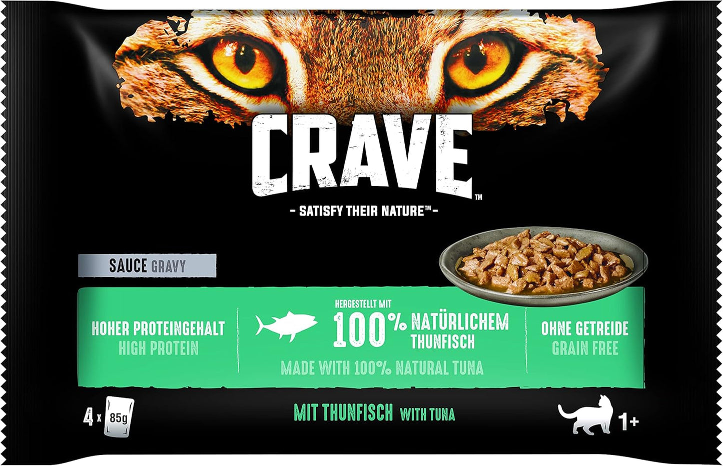 CRAVE Katze Portionsbeutel Multipack Sauce med Tun 13 x 4x85g