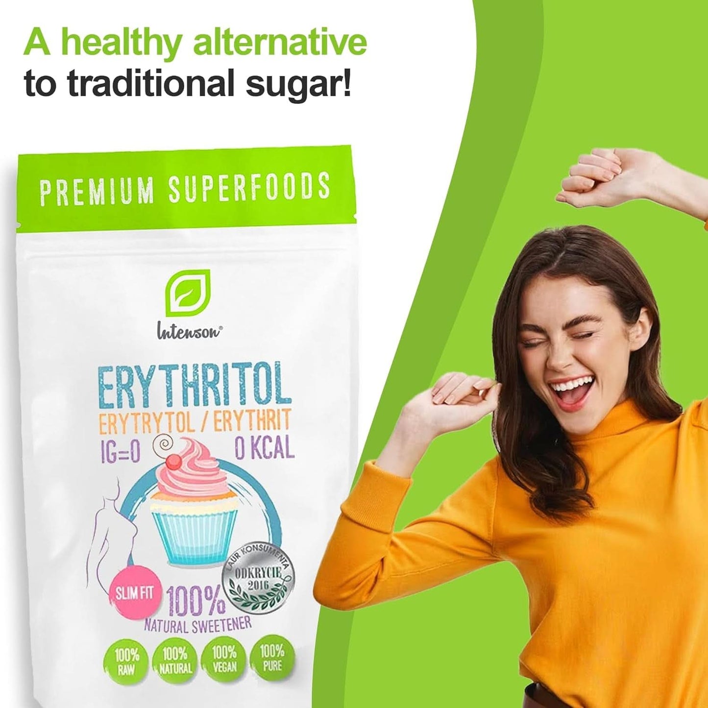 Erythritol - Naturligt sukkeralternativ, 2 kg sødemidler Naty Shop